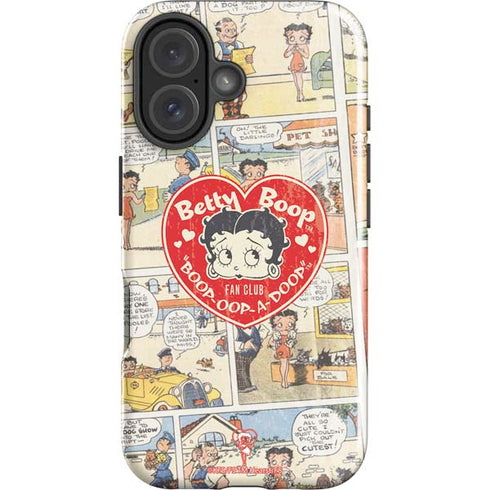 Betty Boop Comic Strip iPhone 16 Plus Impact Case